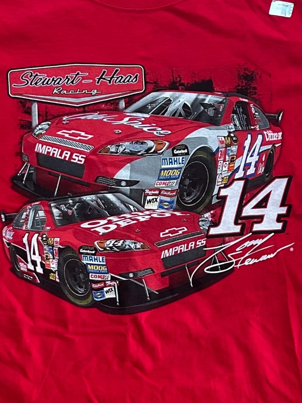 NASCAR Tony Stewart #14 tee, red, Chase Authentics, sz L